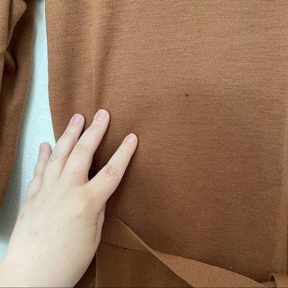 Vintage Mia brown shift tie dress has many moth holes sz.9/10 short length - Picture 4 of 8